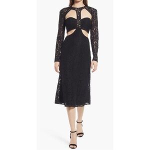 Bardot Black Lace Long Sleeve Dress